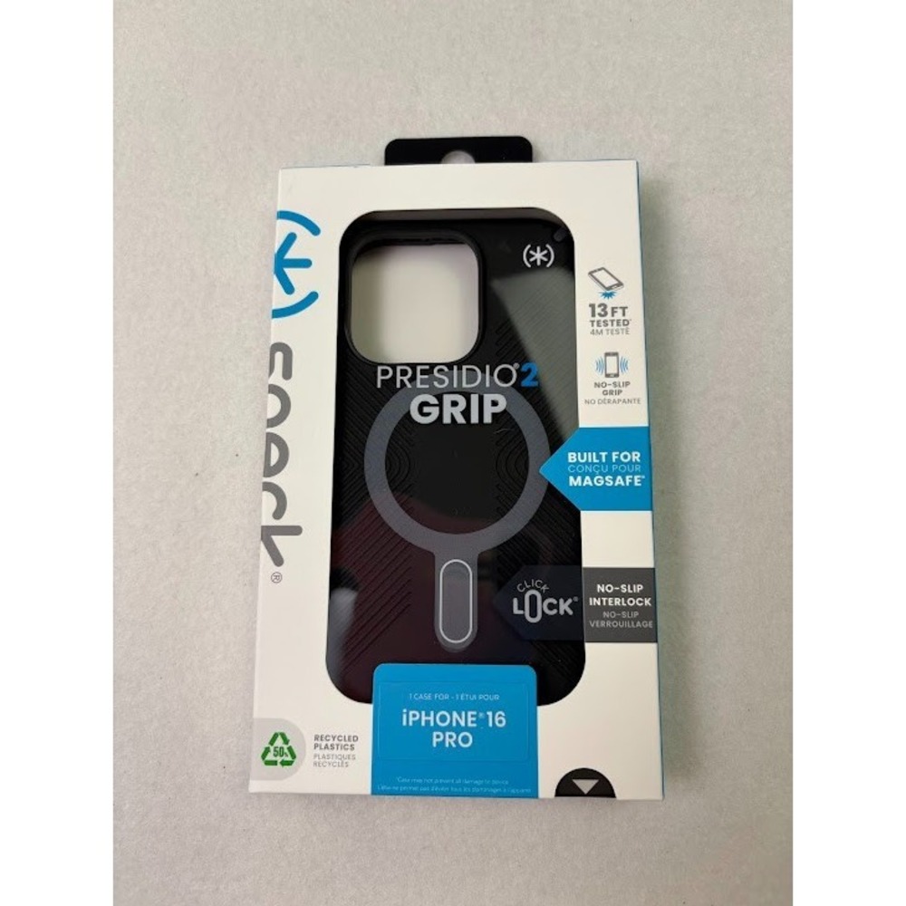 Speck - Presidio2‎ Grip ClickLock Case w/MagSafe Apple iPhone 16 Pro - Black